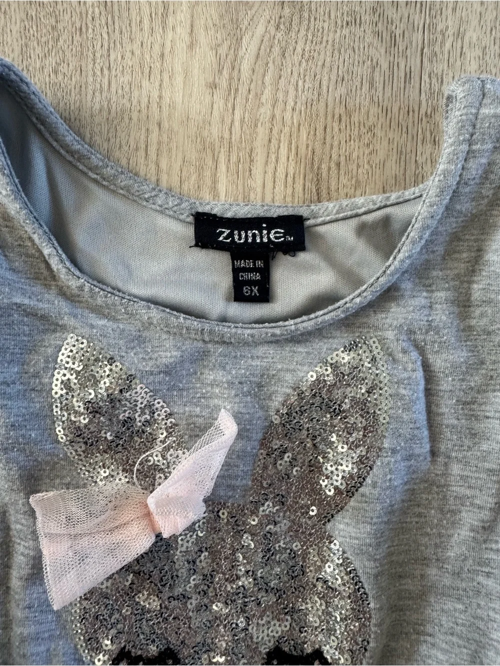 Zunie Grey Top with Light Pink Tulle Skirt Girls Dress